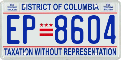 DC license plate EP8604