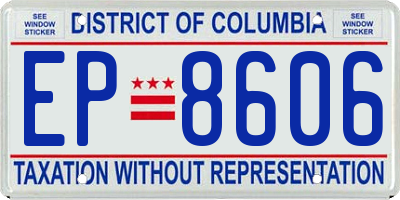 DC license plate EP8606