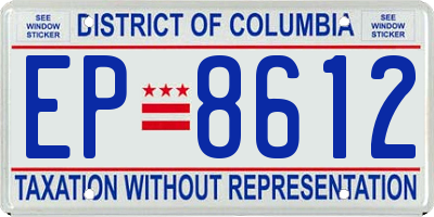 DC license plate EP8612