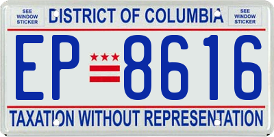 DC license plate EP8616