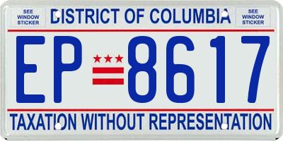 DC license plate EP8617