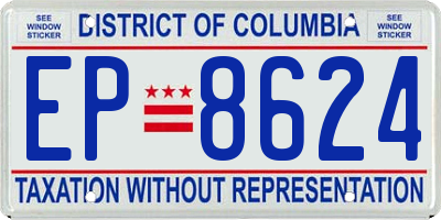 DC license plate EP8624