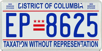 DC license plate EP8625