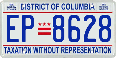 DC license plate EP8628