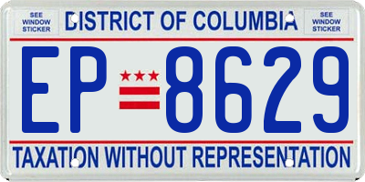 DC license plate EP8629