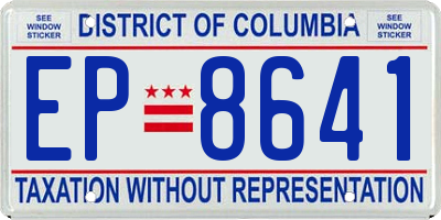 DC license plate EP8641