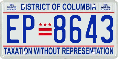 DC license plate EP8643