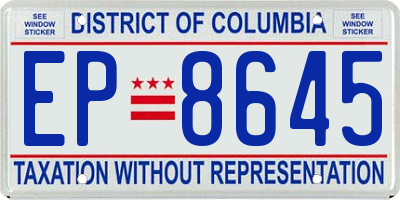 DC license plate EP8645