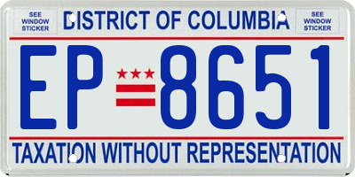 DC license plate EP8651