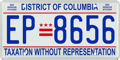 DC license plate EP8656