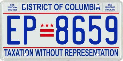 DC license plate EP8659