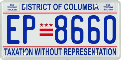 DC license plate EP8660