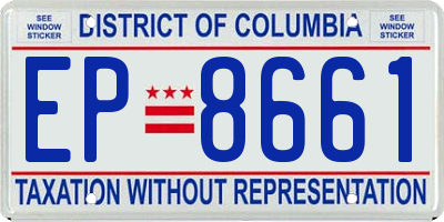 DC license plate EP8661