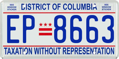 DC license plate EP8663