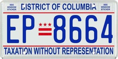 DC license plate EP8664