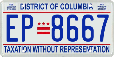 DC license plate EP8667