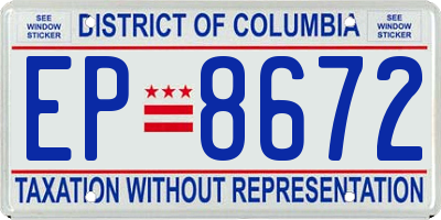 DC license plate EP8672