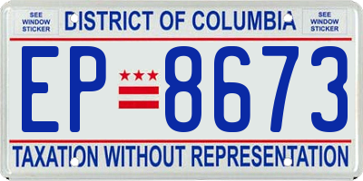 DC license plate EP8673