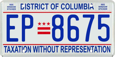 DC license plate EP8675