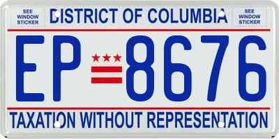 DC license plate EP8676