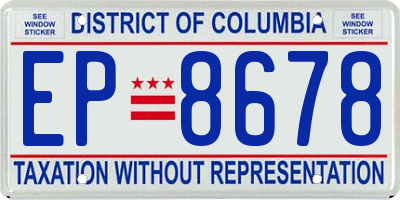 DC license plate EP8678