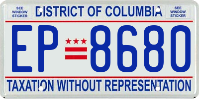 DC license plate EP8680