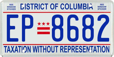 DC license plate EP8682