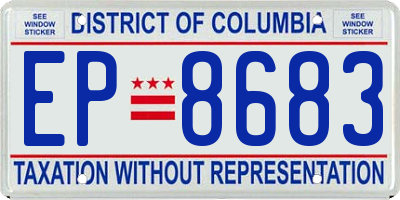 DC license plate EP8683