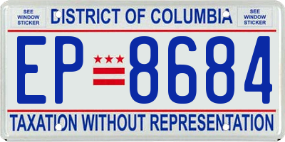 DC license plate EP8684