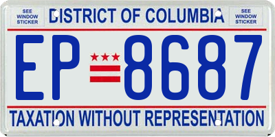 DC license plate EP8687