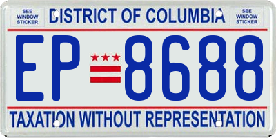 DC license plate EP8688