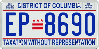 DC license plate EP8690