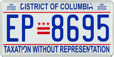 DC license plate EP8695
