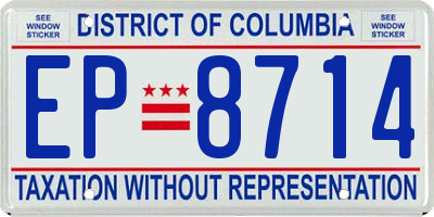 DC license plate EP8714