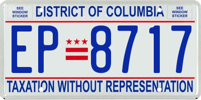 DC license plate EP8717