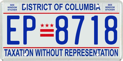 DC license plate EP8718