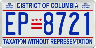DC license plate EP8721
