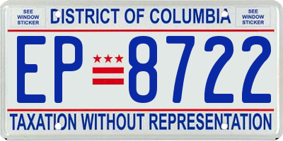 DC license plate EP8722