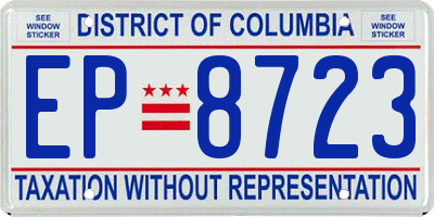 DC license plate EP8723