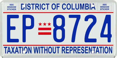 DC license plate EP8724