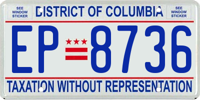 DC license plate EP8736
