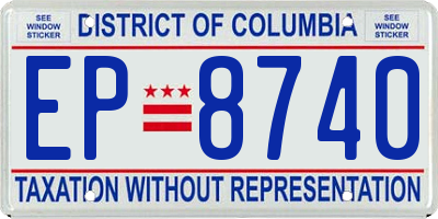 DC license plate EP8740