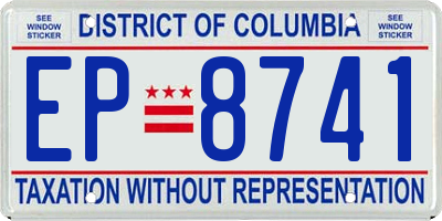 DC license plate EP8741