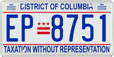 DC license plate EP8751
