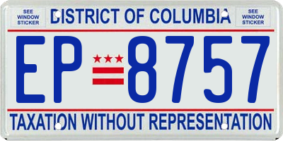DC license plate EP8757