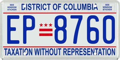 DC license plate EP8760