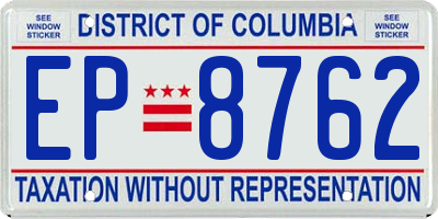 DC license plate EP8762