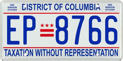 DC license plate EP8766