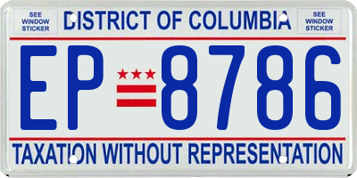 DC license plate EP8786