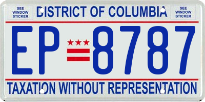 DC license plate EP8787